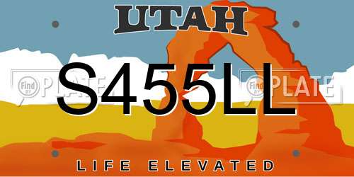 S455LL Utah License Plate