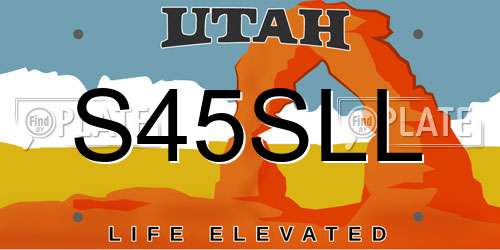 S45SLL Utah License Plate