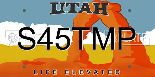 S45TMP Utah License Plate
