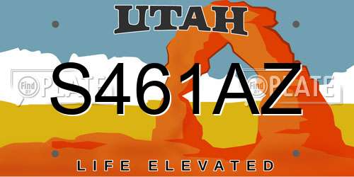 S461AZ Utah License Plate