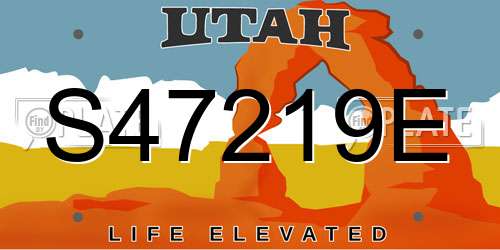 S47219E Utah License Plate
