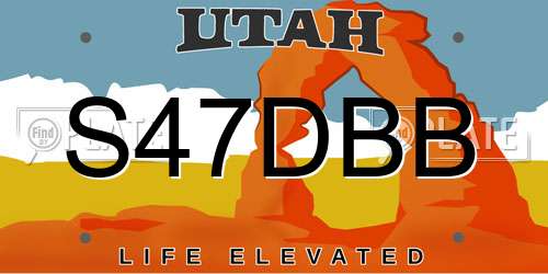 S47DBB Utah License Plate