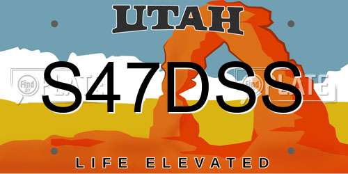 S47DSS Utah License Plate