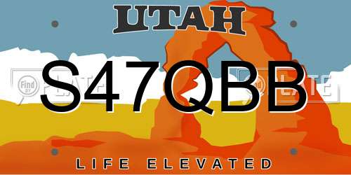 S47QBB Utah License Plate
