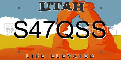 S47QSS Utah License Plate