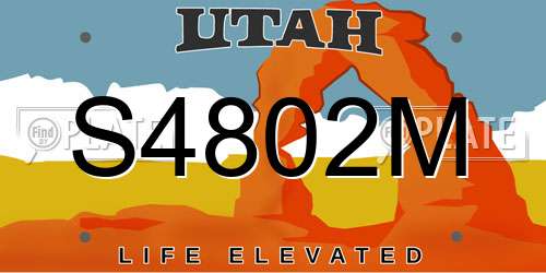 S4802M Utah License Plate