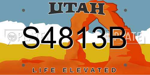 S4813B Utah License Plate