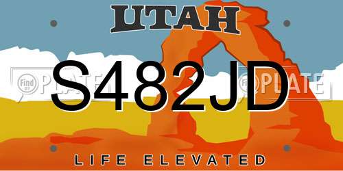 S482JD Utah License Plate