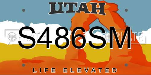 S486SM Utah License Plate