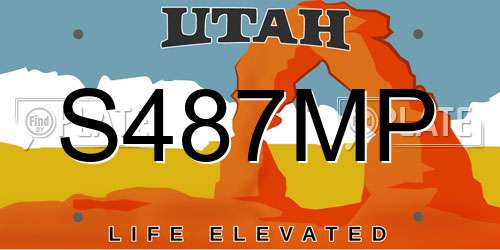S487MP Utah License Plate
