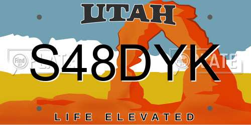 S48DYK Utah License Plate