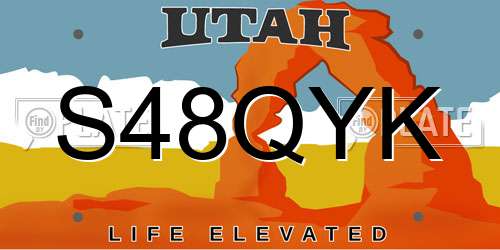 S48QYK Utah License Plate