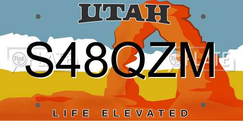 S48QZM Utah License Plate