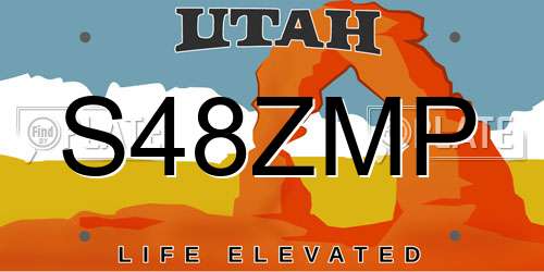 S48ZMP Utah License Plate