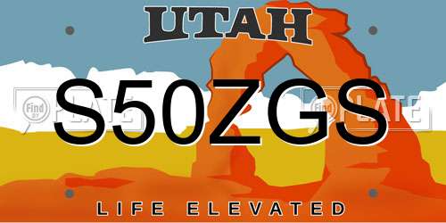 S50ZGS Utah License Plate