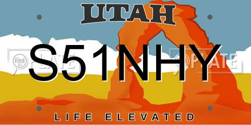 S51NHY Utah License Plate