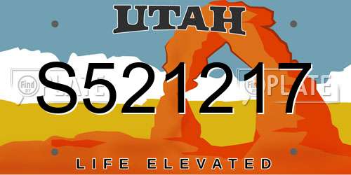 S521217 Utah License Plate