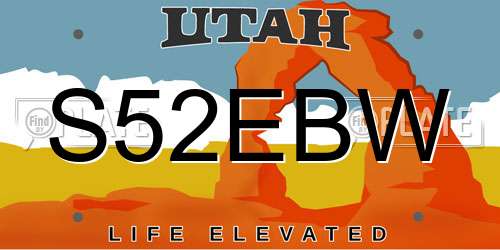 S52EBW Utah License Plate