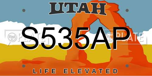 S535AP Utah License Plate