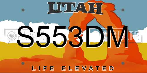 S553DM Utah License Plate