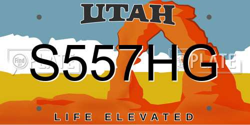 S557HG Utah License Plate