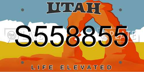 S558855 Utah License Plate