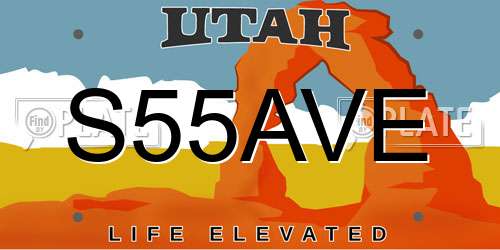 S55AVE Utah License Plate
