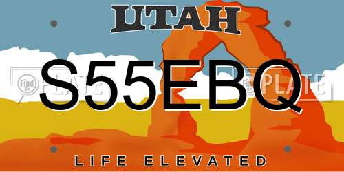 S55EBQ Utah License Plate