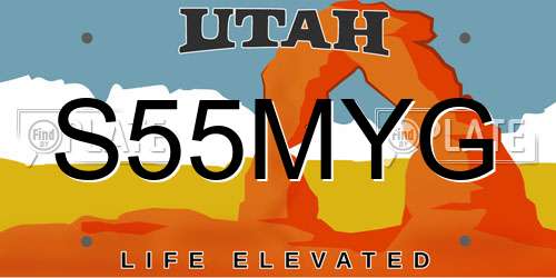 S55MYG Utah License Plate