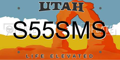 S55SMS Utah License Plate