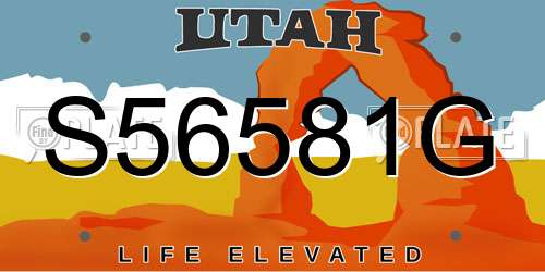 S56581G Utah License Plate