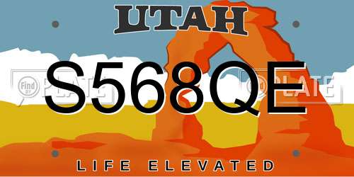 S568QE Utah License Plate