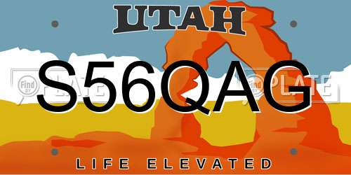 S56QAG Utah License Plate