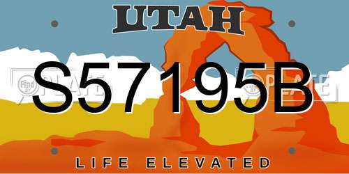 S57195B Utah License Plate