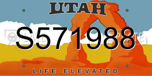 S571988 Utah License Plate