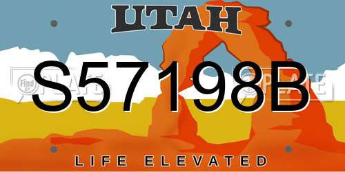 S57198B Utah License Plate