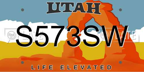 S573SW Utah License Plate