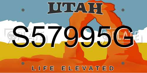 S57995G Utah License Plate