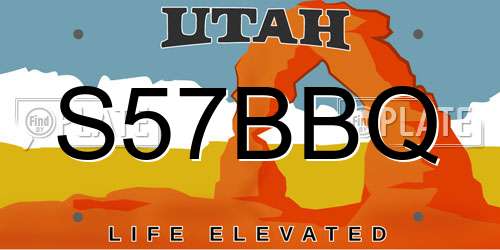 S57BBQ Utah License Plate