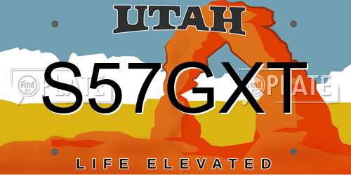 S57GXT Utah License Plate