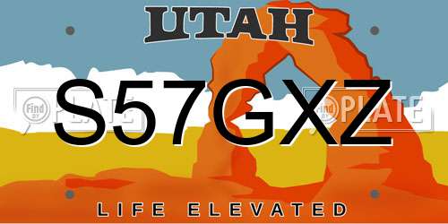 S57GXZ Utah License Plate