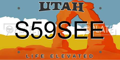 S59SEE Utah License Plate