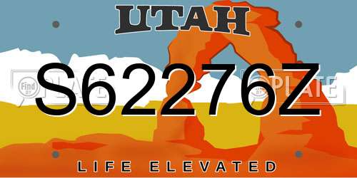 S62276Z Utah License Plate