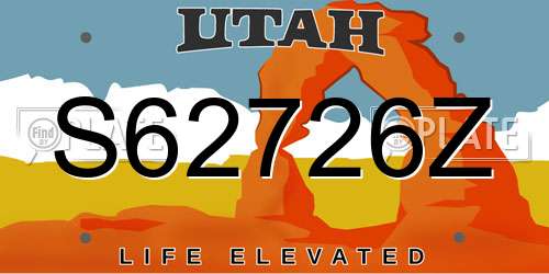S62726Z Utah License Plate