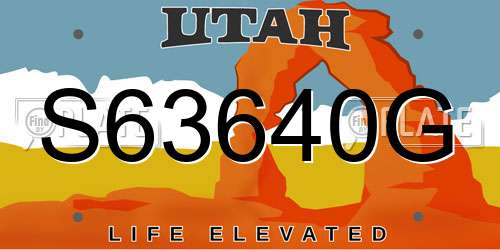 S63640G Utah License Plate