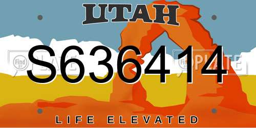S636414 Utah License Plate