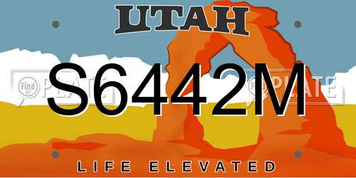 S6442M Utah License Plate