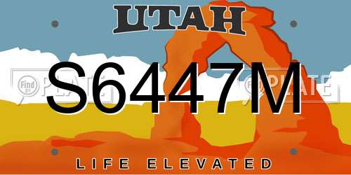 S6447M Utah License Plate