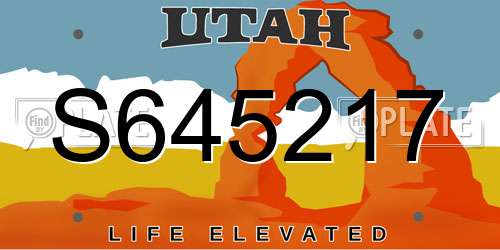 S645217 Utah License Plate