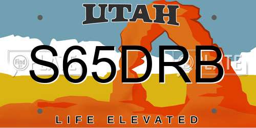 S65DRB Utah License Plate